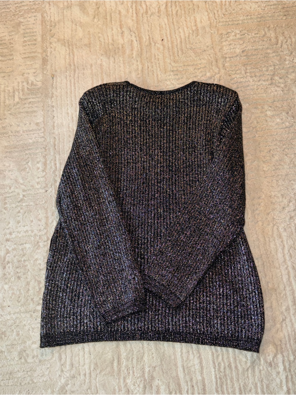 Metallic Black Crew Neck Sweater - Picture 5 of 6